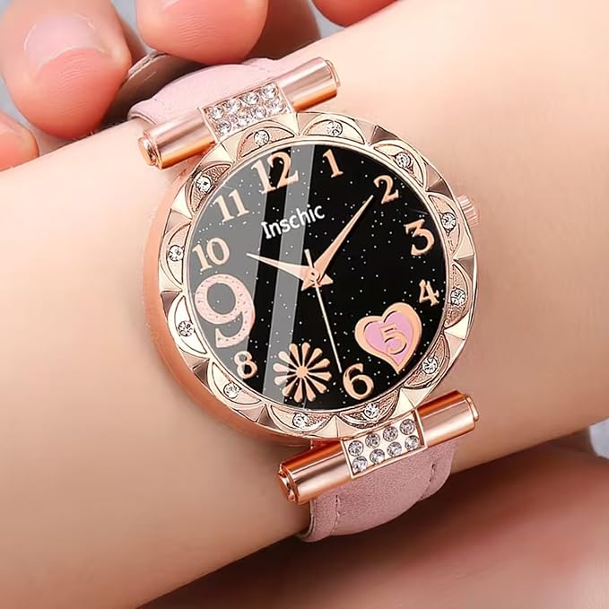 Rose Gold Watch & Bracelet Set