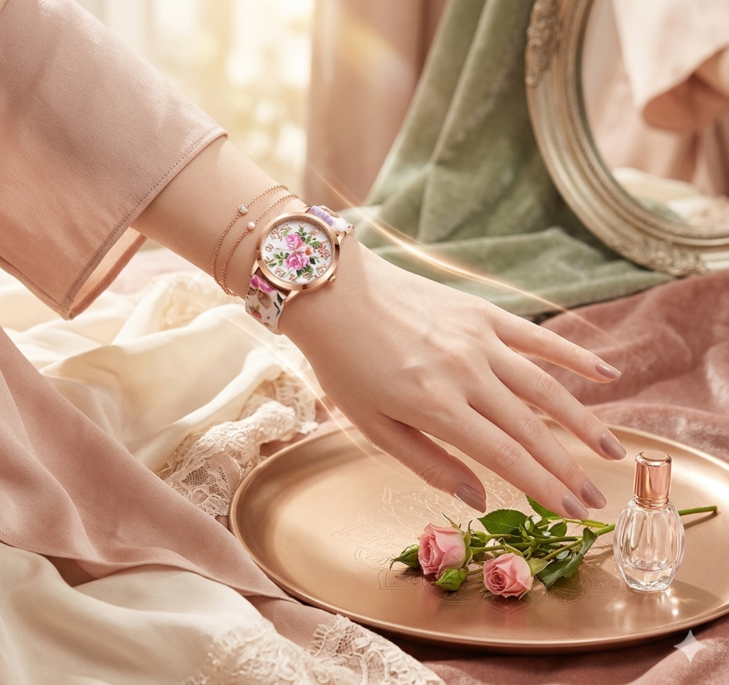 Floral Fashion Watch Set – 2-Piece Women’s Analogue Watches