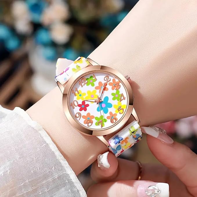 Floral Fashion Watch Set – 2-Piece Women’s Analogue Watches