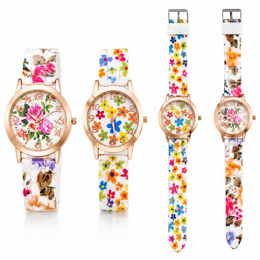 Floral Fashion Watch Set – 2-Piece Women’s Analogue Watches