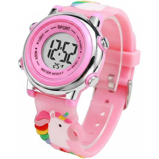 Kids Unicorn LED Digital Watch – Pink