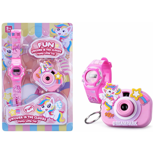 Kids Unicorn Projection Camera Watch – 2-in-1 Toy Gift Set