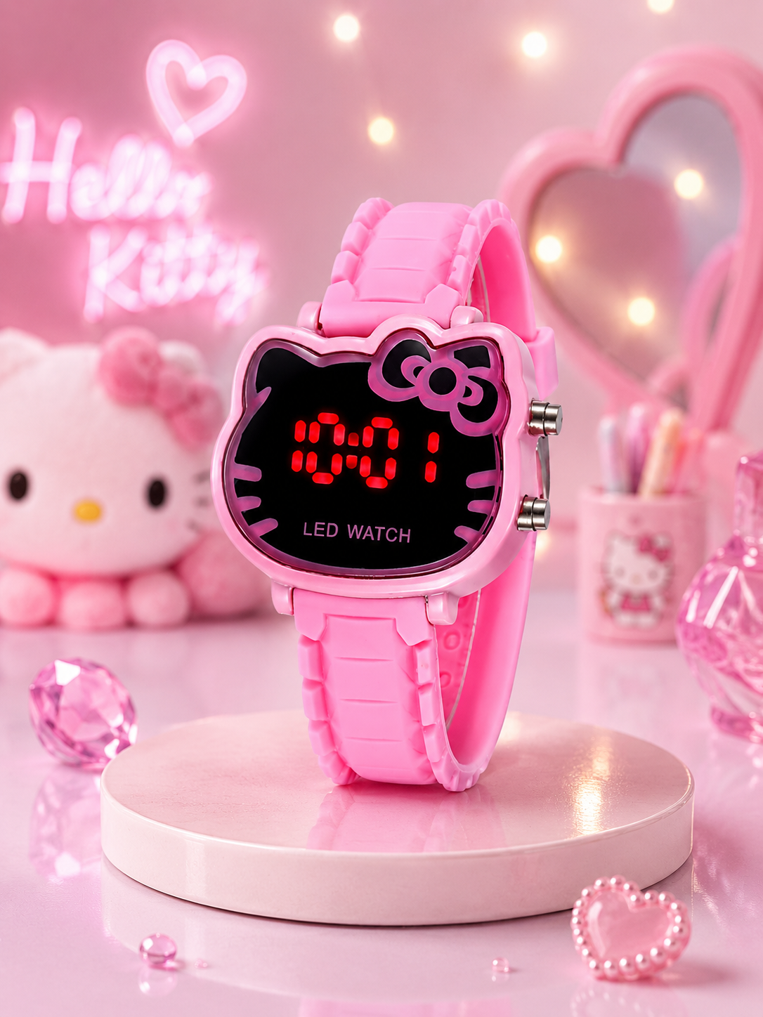Kids Hello Kitty LED Watch – Pink