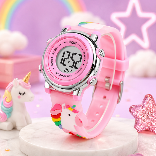Kids Unicorn LED Digital Watch – Pink